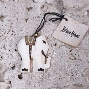 Vintage 80's Neiman-Marcus Ivory Elephant Pendant